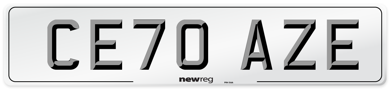 CE70 AZE Number Plate from New Reg